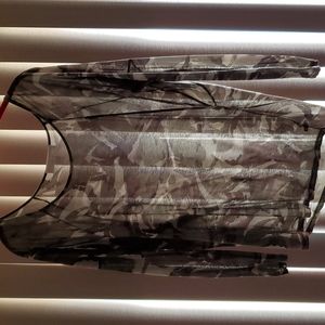 Michael Kors Semi sheer camo top